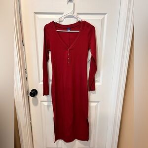 Old Navy Red Long Sleeve Dress